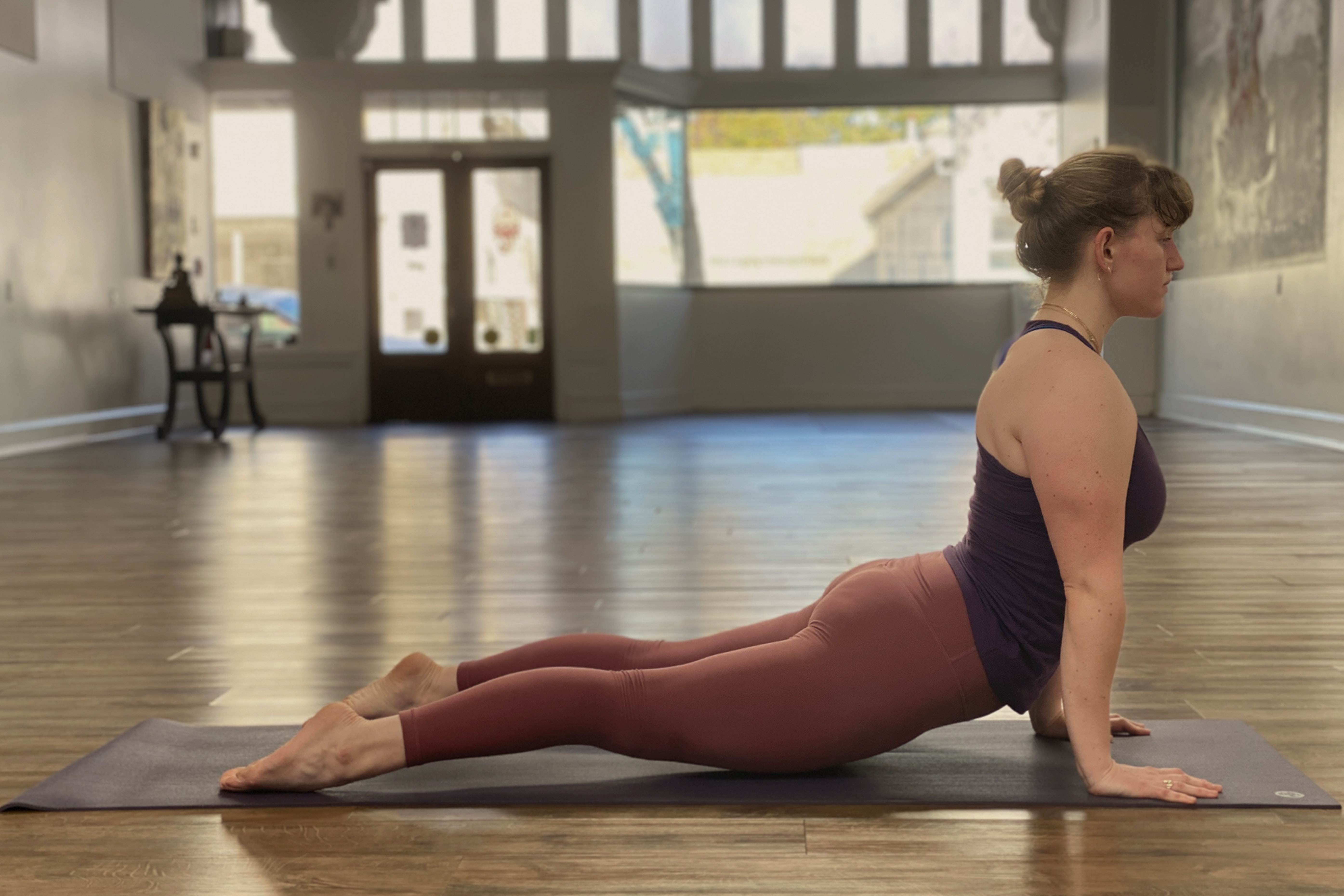 a picture of yoga session room