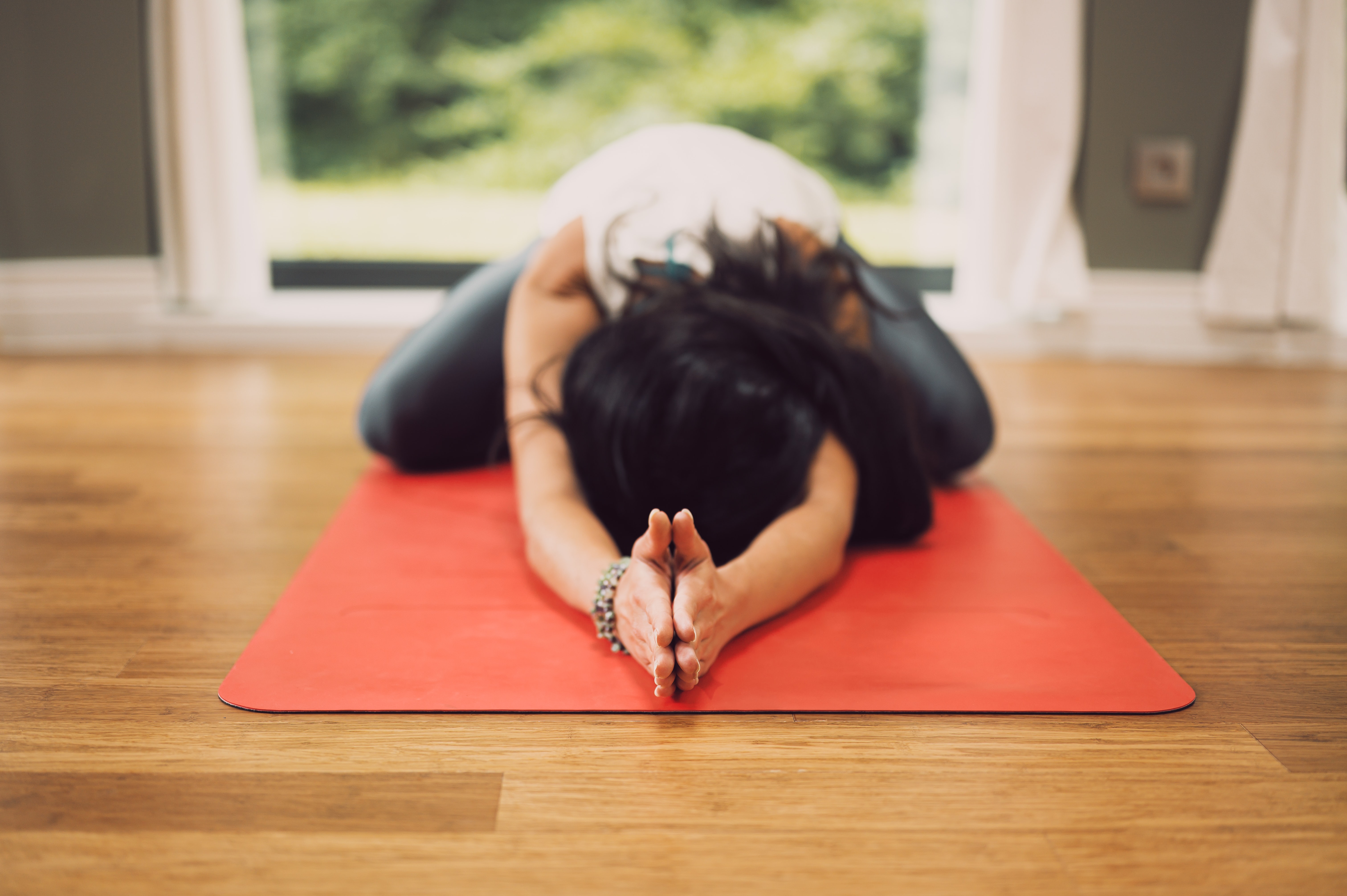 a picture of yoga session room